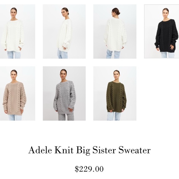 NWT 3XL/4XL BRUNETTE THE LABEL Big Sister Adele Cableknit Sweater Dress, Black - Picture 6 of 16